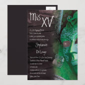 5x7 Masquerade Quinceanera Birthday Uitnodiging (Voorkant / Achterkant)