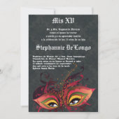 5x7 Masquerade Quinceanera Birthday Uitnodiging (Voorkant)
