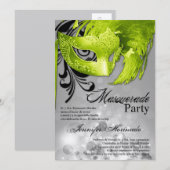 5x7 Masquerade Quinceanera Birthday Uitnodiging (Voorkant / Achterkant)