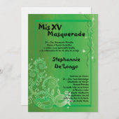 5x7 Masquerade Quinceanera Birthday Uitnodiging (Voorkant / Achterkant)