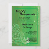 5x7 Masquerade Quinceanera Birthday Uitnodiging (Voorkant)