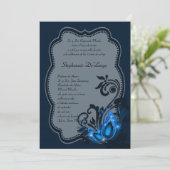 5x7 Masquerade Quinceanera Birthday Uitnodiging (Staand voorkant)