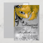 5x7 Masquerade Quinceanera Birthday Uitnodiging (Voorkant / Achterkant)