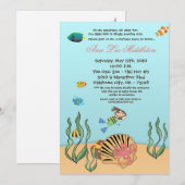 5x7 meisje onder de uitnodiging van de Birthday Ze (Voorkant / Achterkant)