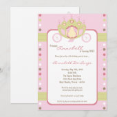 5x7 Meisje Prinses Koets Verjaardag Uitnodiging (Voorkant / Achterkant)