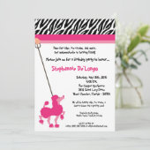 5x7 Meisje Roze Poedel Parijs Verjaardag Par Uitno Kaart (Staand voorkant)