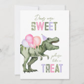 5x7 Meisjes Dinosaurus Behandel Teken Kaart (Voorkant)