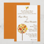 5x7 Modern Autumn Tree Linen Wedding Invitation Kaart (Voorkant / Achterkant)