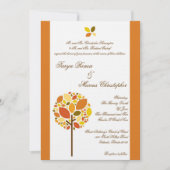 5x7 Modern Autumn Tree Linen Wedding Invitation Kaart (Voorkant)