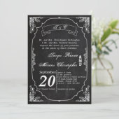 5x7 Modern Chalkboard Vintage Weddenschap Kaart (Staand voorkant)