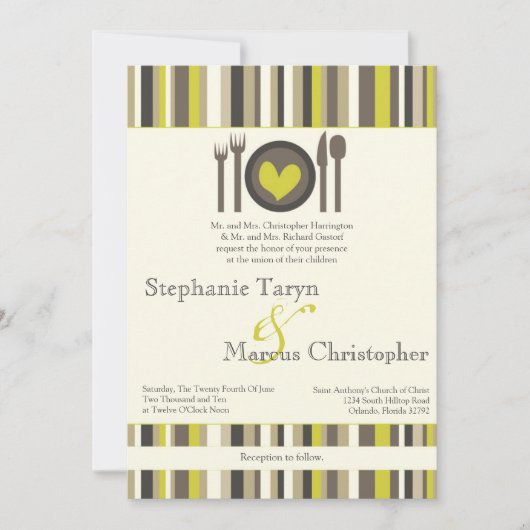 5x7 Modern Chinees Bord Diner Uitnodiging voor een (Voorkant)