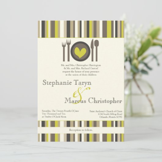 5x7 Modern Chinees Bord Diner Uitnodiging voor een (Staand voorkant)