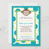 5x7 Modern Mod Monkey Baby shower Uitnodiging (Voorkant)