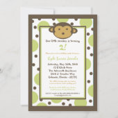 5x7 Modern Mod Monkey Birthday Party nodigt uit Kaart (Voorkant)