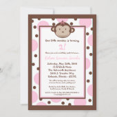5x7 Modern Mod Monkey Birthday Party nodigt uit Kaart (Voorkant)