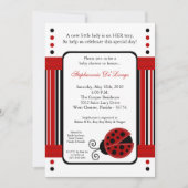 5x7 Modern Mod Red Lady Bug Baby shower Uitnodigin Kaart (Voorkant)