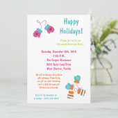 5x7 Moderne Kleur Mitten-kerstfeestelijke uitnodig Kaart (Staand voorkant)