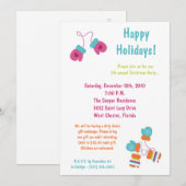 5x7 Moderne Kleur Mitten-kerstfeestelijke uitnodig Kaart (Voorkant / Achterkant)