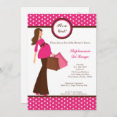 5x7 Moderne Mod Mam Shopping Baby shower Uitnodigi Kaart (Voorkant / Achterkant)