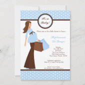 5x7 Moderne Mod Mam Shopping Baby shower Uitnodigi Kaart (Voorkant)