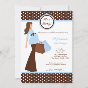 5x7 Moderne Mod Mam Shopping Baby shower Uitnodigi Kaart