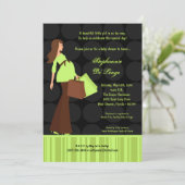 5x7 Moderne Mod Mam Shopping Baby shower Uitnodigi Kaart (Staand voorkant)
