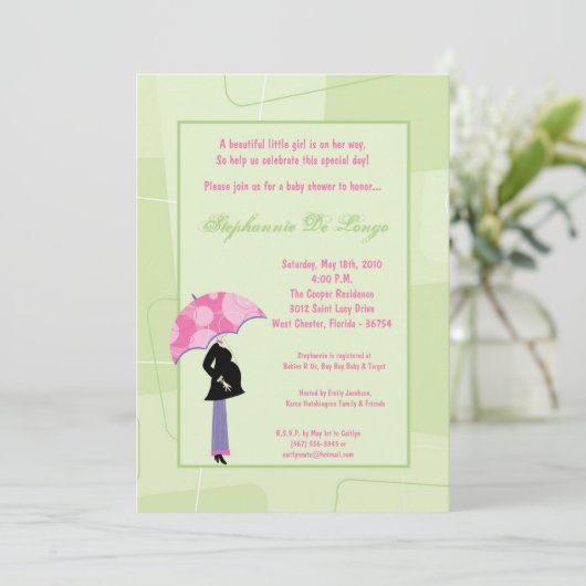 5x7 Moderne Mod Mam Shopping Baby shower Uitnodigi Kaart (Staand voorkant)