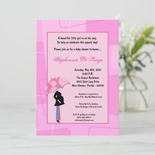 5x7 Moderne Mod Mam Shopping Baby shower Uitnodigi Kaart (Staand voorkant)