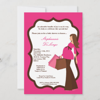5x7 Moderne Mod Mam Shopping Baby shower Uitnodigi Kaart