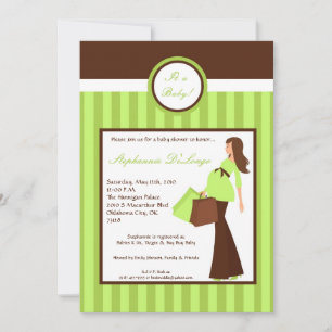 5x7 Moderne Mod Mam Shopping Baby shower Uitnodigi Kaart