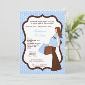 5x7 Moderne Mod Mam Shopping Baby shower Uitnodigi Kaart (Staand voorkant)