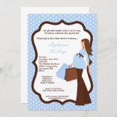 5x7 Moderne Mod Mam Shopping Baby shower Uitnodigi Kaart (Voorkant / Achterkant)