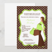 5x7 Moderne Mod Mam Shopping Baby shower Uitnodigi Kaart (Voorkant / Achterkant)