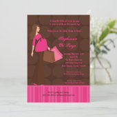 5x7 Moderne Mod Mam Shopping Baby shower Uitnodigi Kaart (Staand voorkant)