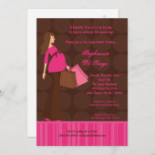 5x7 Moderne Mod Mam Shopping Baby shower Uitnodigi Kaart (Voorkant / Achterkant)