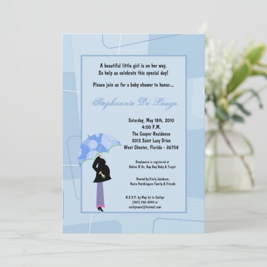 5x7 Moderne Mod Mam Shopping Baby shower Uitnodigi Kaart (Staand voorkant)