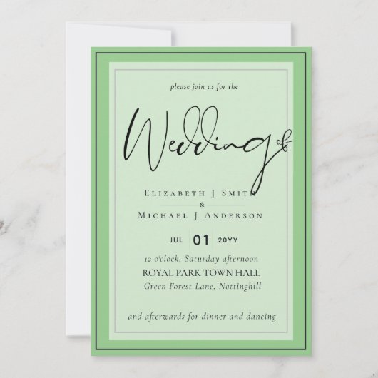 5x7 Moderne Script Overlay Budget Trouwuitnodiging (Voorkant)
