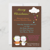 5x7 Moderne Snowman Flak-kerstfeest Uitnodiging (Voorkant)