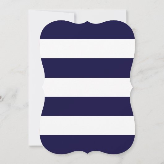 5x7 moderne streep marine bloemenbruiloft uitnodig kaart (Achterkant)