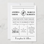 5x7 moderne typografie krantenpapier bruiloft uitn kaart (Voorkant)