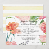 5x7 Moderne Waterverf Floral Roos Vloeiend huwelij Kaart (Voorkant / Achterkant)