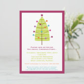 5x7 Moderne XMAS Tree Kerstfeest Uitnodiging (Staand voorkant)