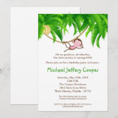 5x7 Monkey Oerwoud Safari Birthday Party Invitatio Kaart (Voorkant / Achterkant)