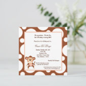 5x7 Monkey Pok-a-Dot Verjaardagsfeest Uitnodigen Kaart (Staand voorkant)