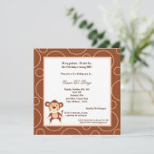5x7 Monkey Pok-a-Dot Verjaardagsfeest Uitnodigen Kaart (Staand voorkant)