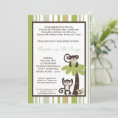 5x7 Monkey Time Zoo Animal Baby shower Invitation Kaart (Staand voorkant)