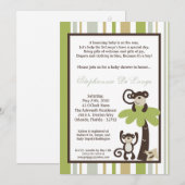 5x7 Monkey Time Zoo Animal Baby shower Invitation Kaart (Voorkant / Achterkant)