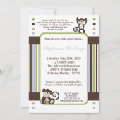 5x7 Monkey Time Zoo Animal Baby shower Invitation Kaart (Voorkant)
