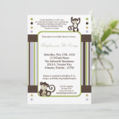 5x7 Monkey Time Zoo Animal Baby shower Invitation Kaart (Staand voorkant)