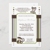 5x7 Monkey Time Zoo Animal Baby shower Invitation Kaart (Voorkant / Achterkant)